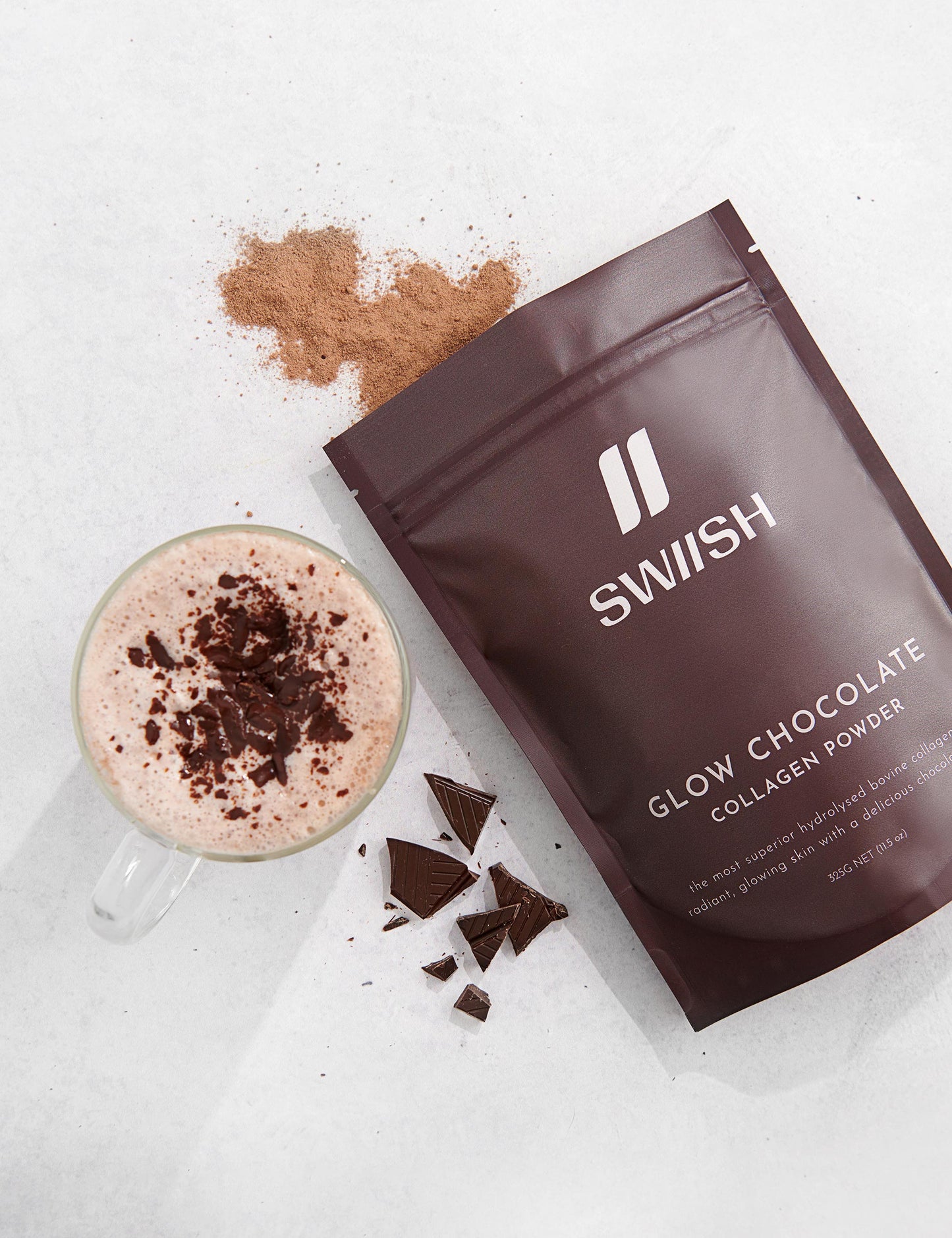 Swiish Glow Chocolate Collagen Powder