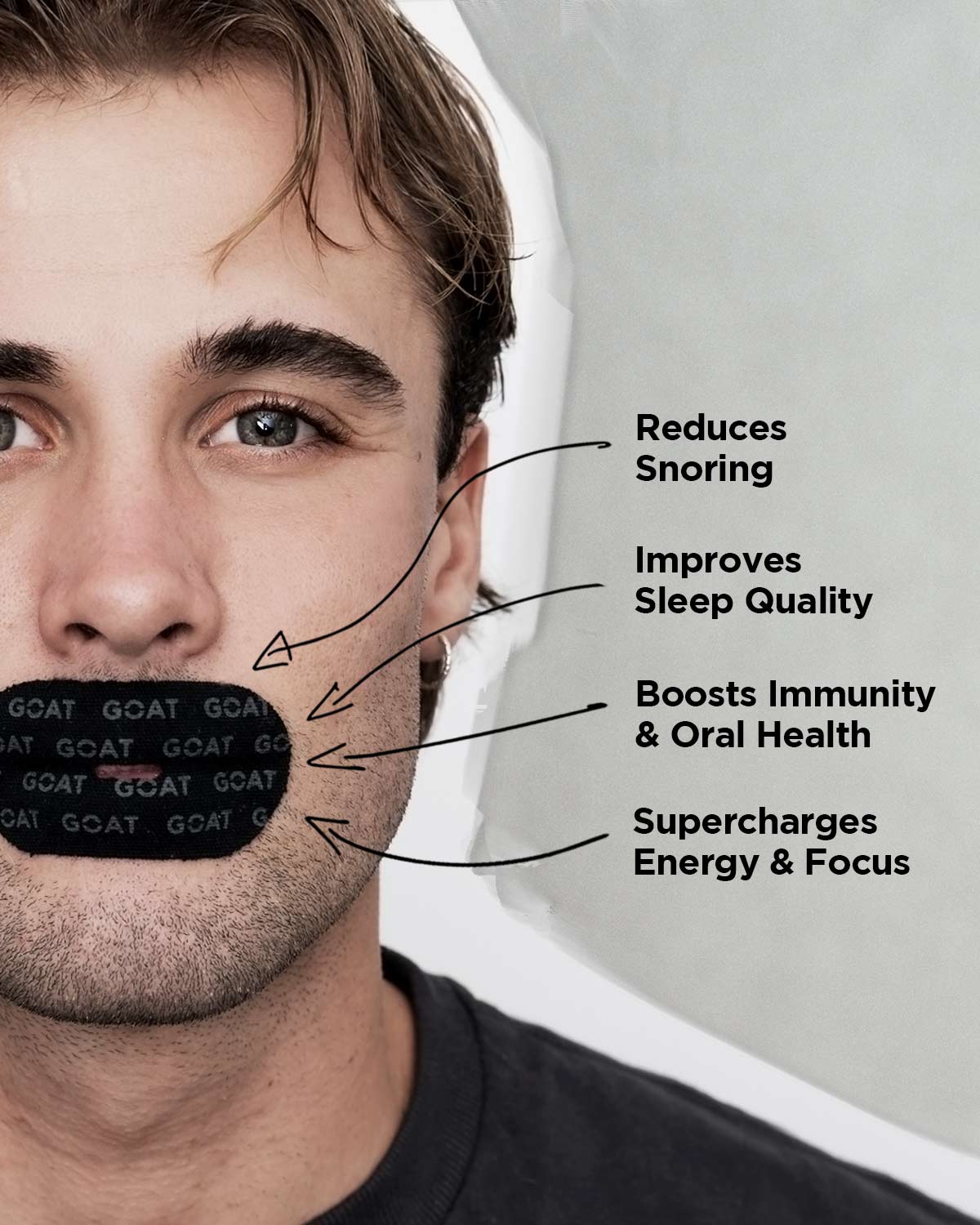 Mouth Tape W/ Slit - Black