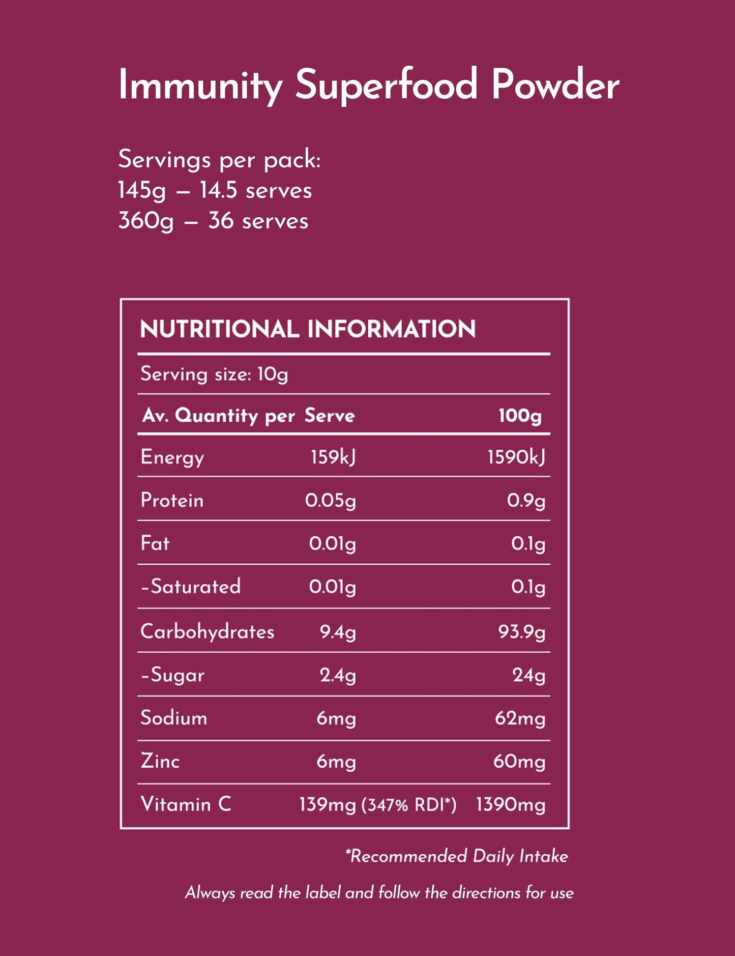 Swiish Immunity Superfood Powder