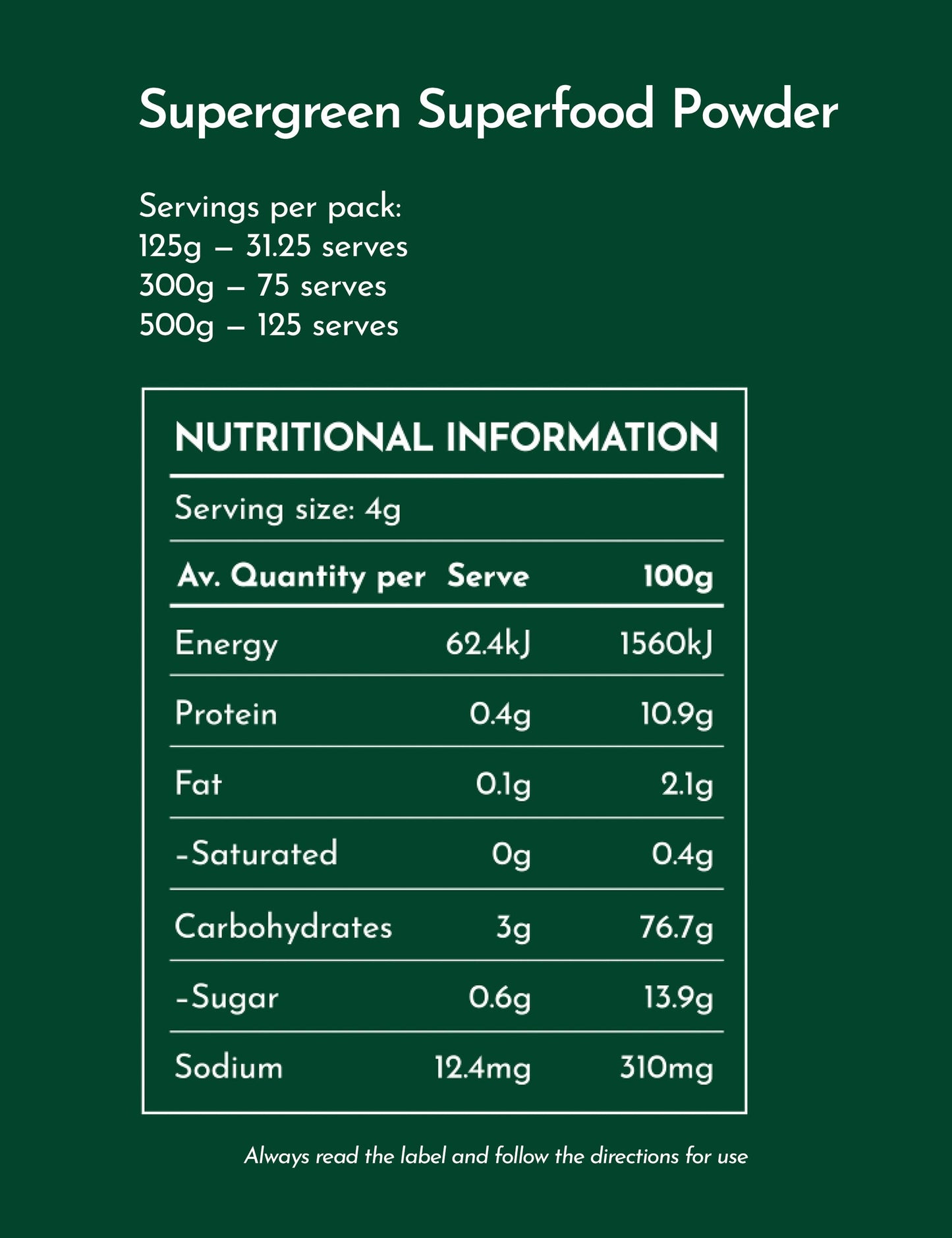 Swiish Supergreen Superfood Powder