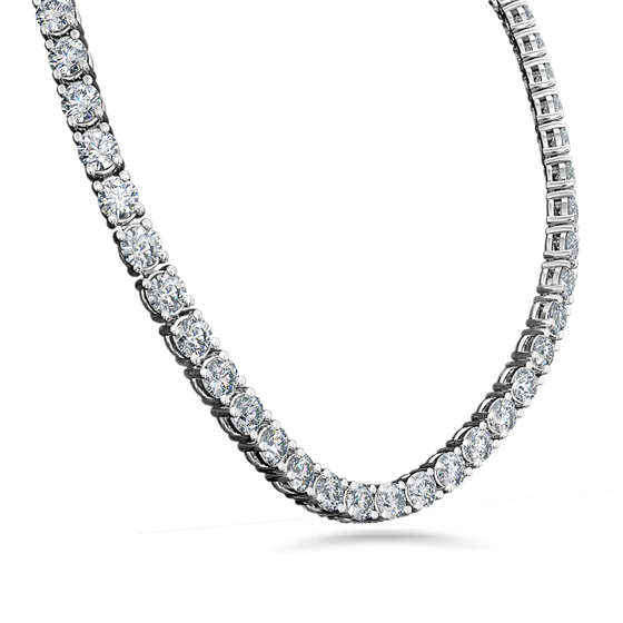 Round Tennis Diamond Necklace