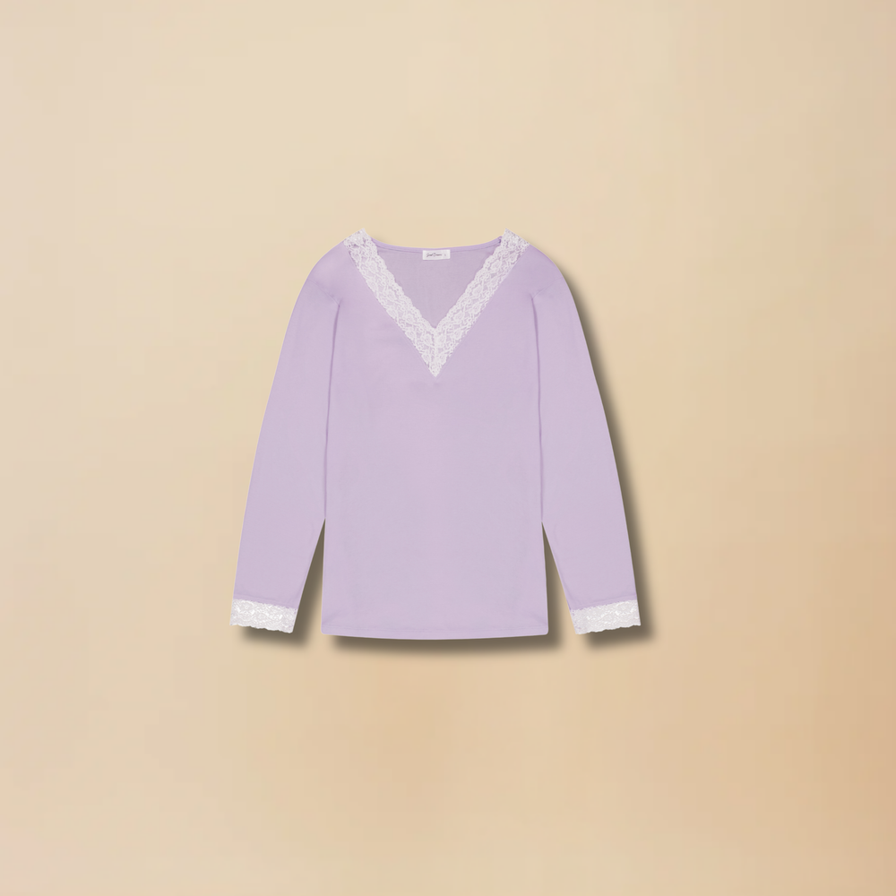 
                      
                        V Neck Long Sleeve Top - Lavender
                      
                    