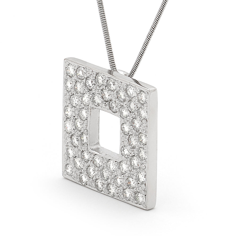 Square Pendant Diamond Necklace