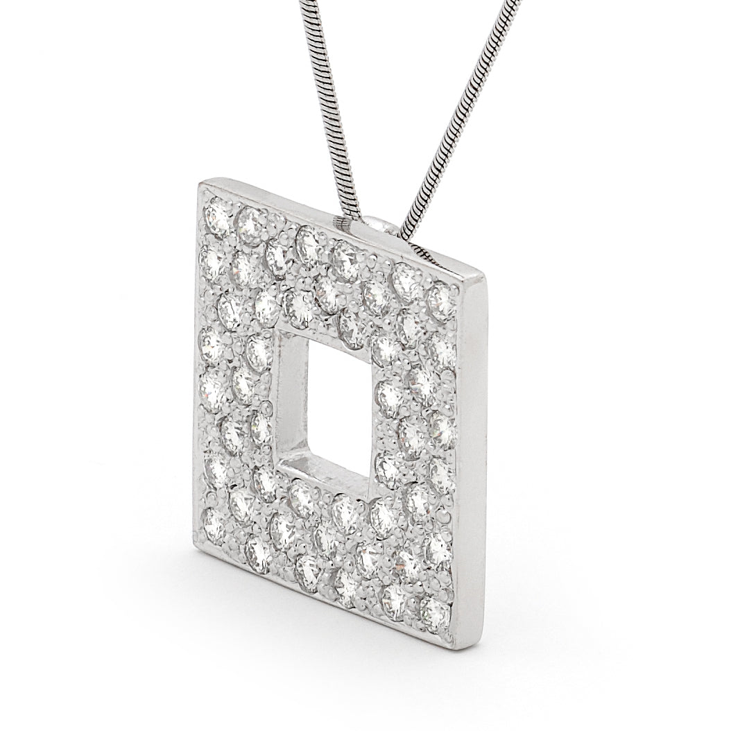 Square Pendant Diamond Necklace