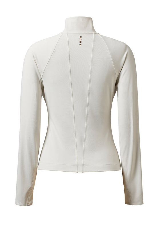 ATTUNE SEAMED ZIP THROUGH JACKET COCONUT