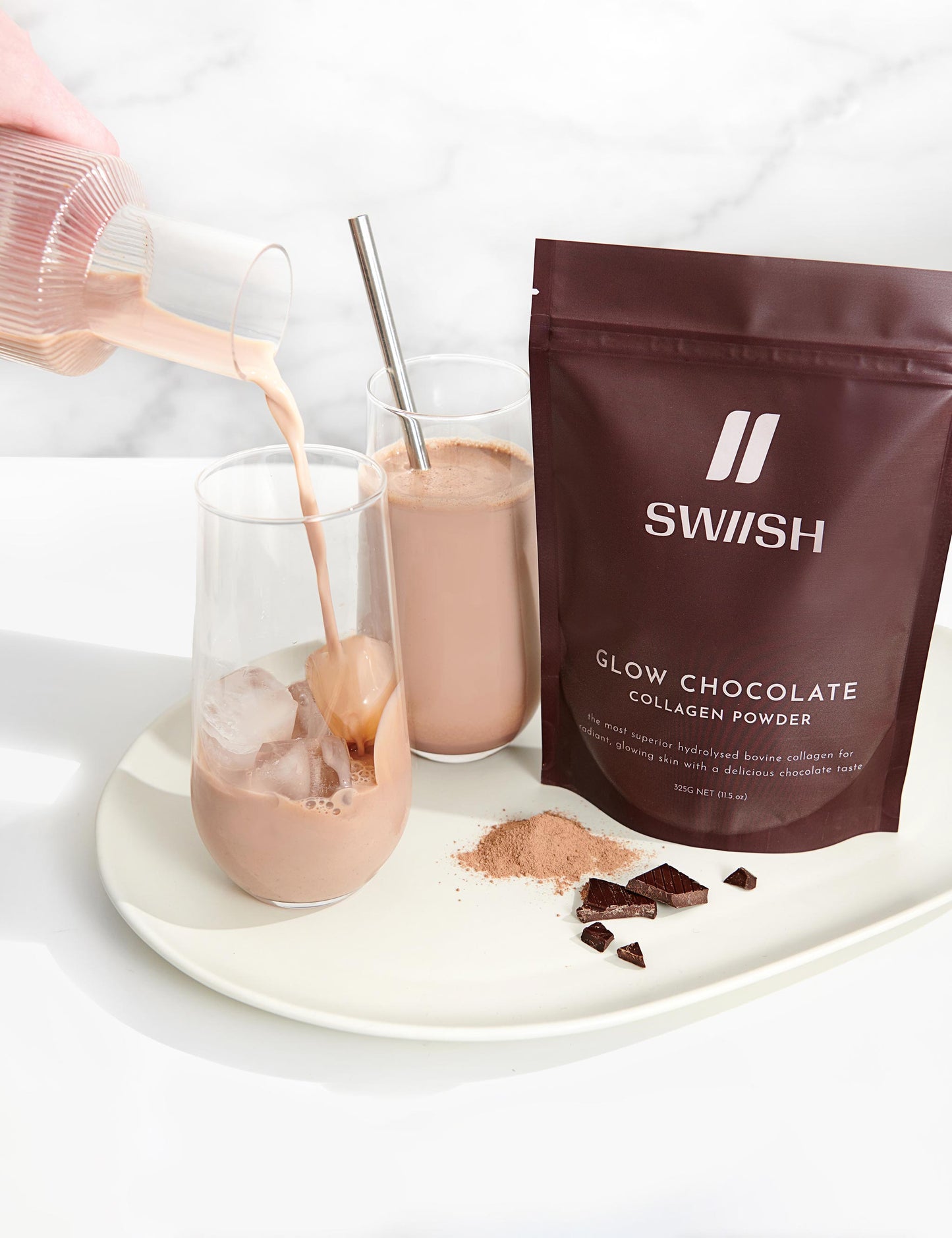 Swiish Glow Chocolate Collagen Powder