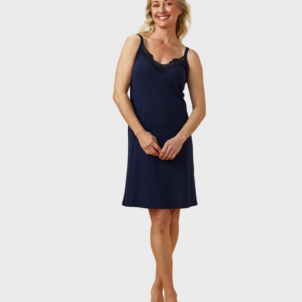 V Neck Nightie – Navy