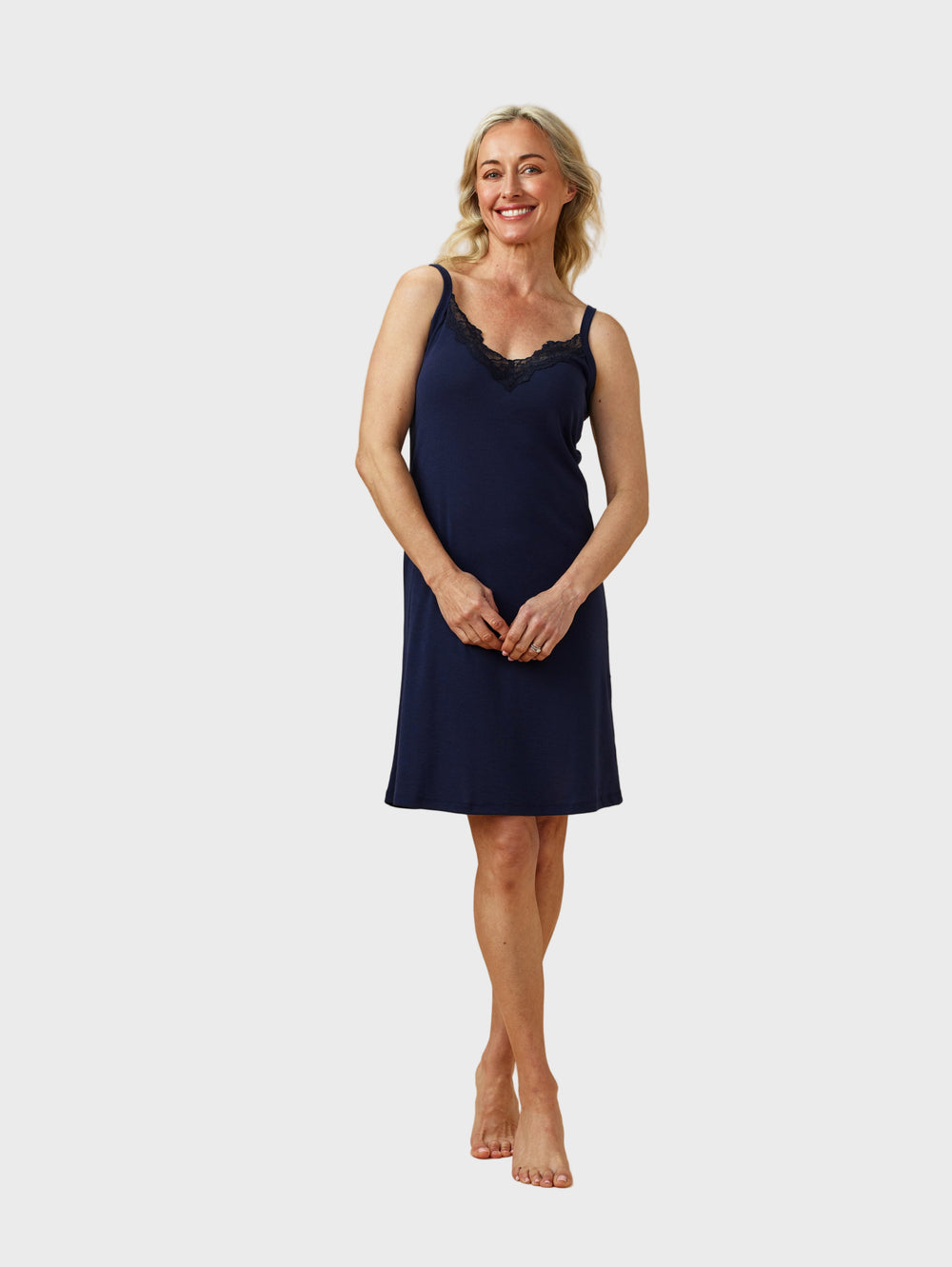 V Neck Nightie – Navy