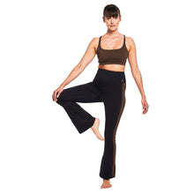  GODDESS HIGH-RISE FLARE LEGGING FULL LENGTH BLACK/CIN STRIPE