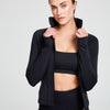 ATTUNE SEAMED ZIP THROUGH JACKET BLACK