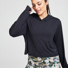  ZEPHYR SHORT BOXY HOODED TEE BLACK