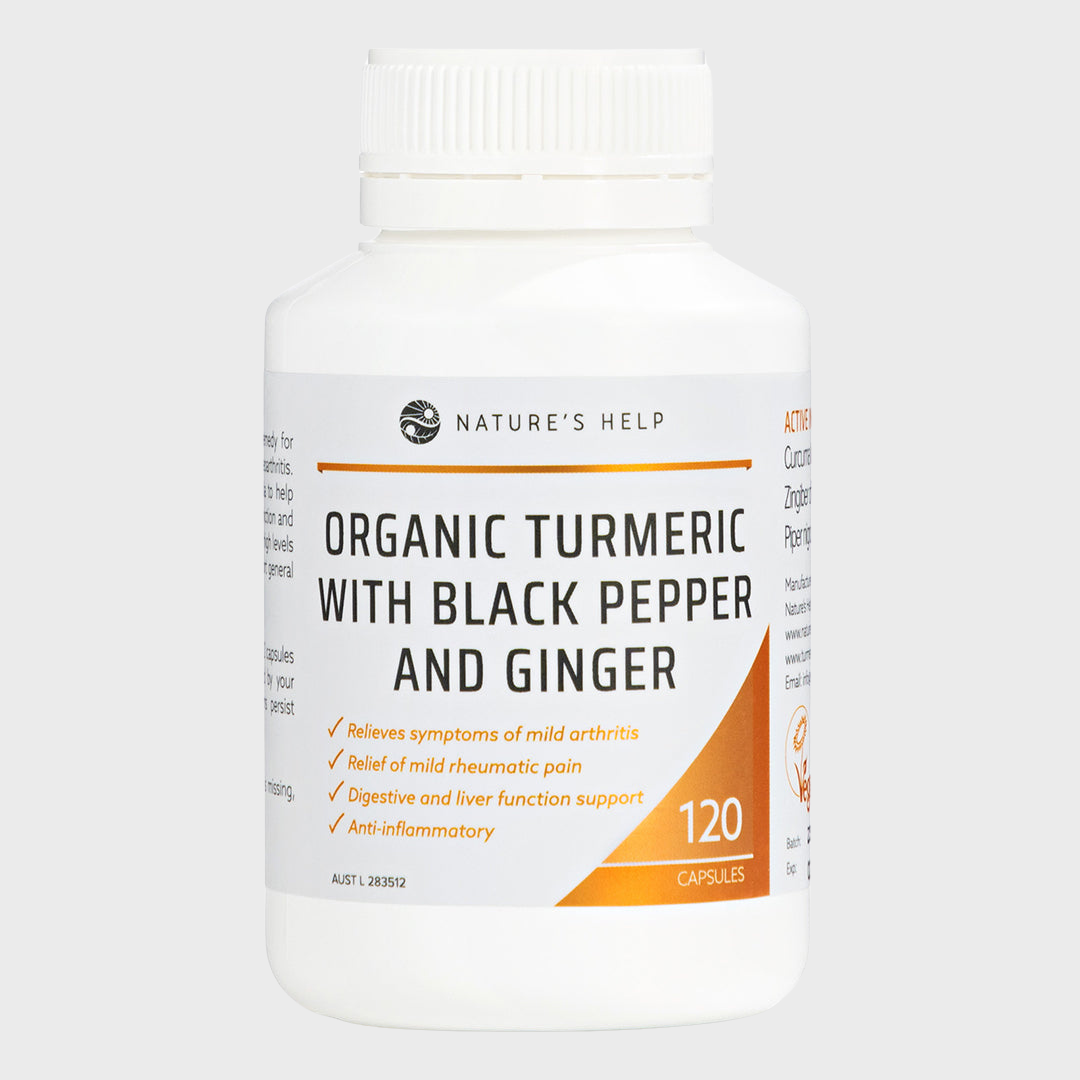 Organic Turmeric Capsules With Black Pepper & Ginger