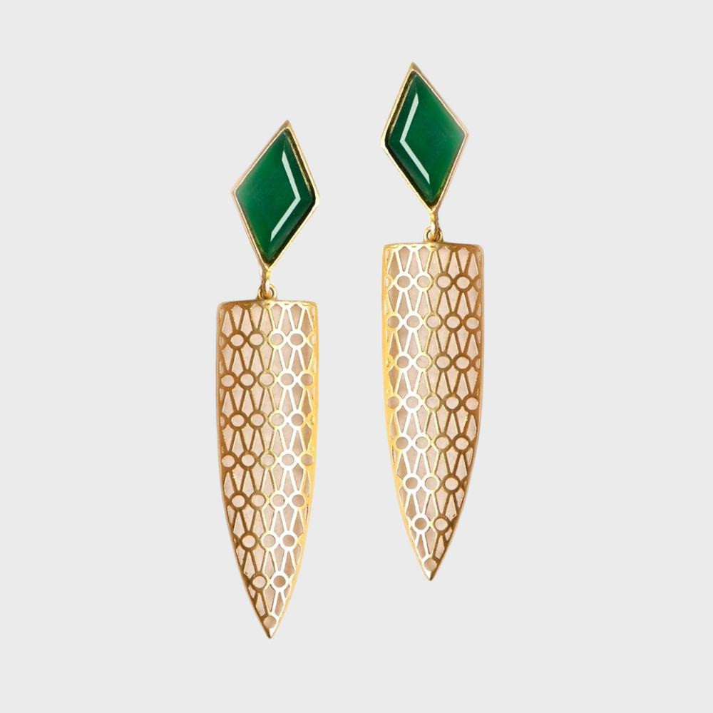 IRIS Green Onyx Earrings