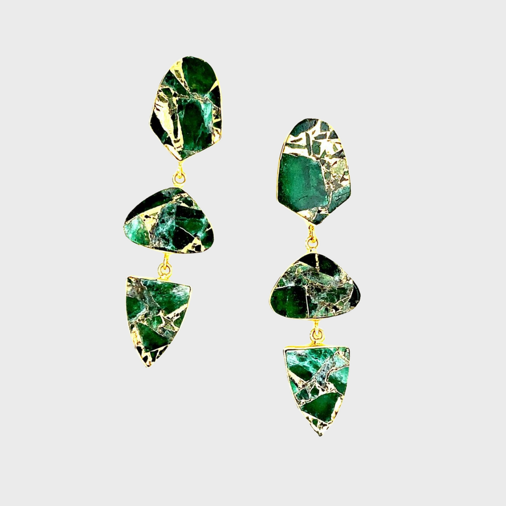 MUSES Emerald Green Collar Earrings