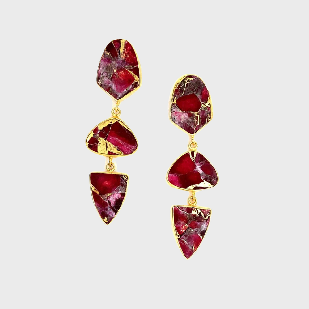 MUSES Ruby Red Collar Earrings