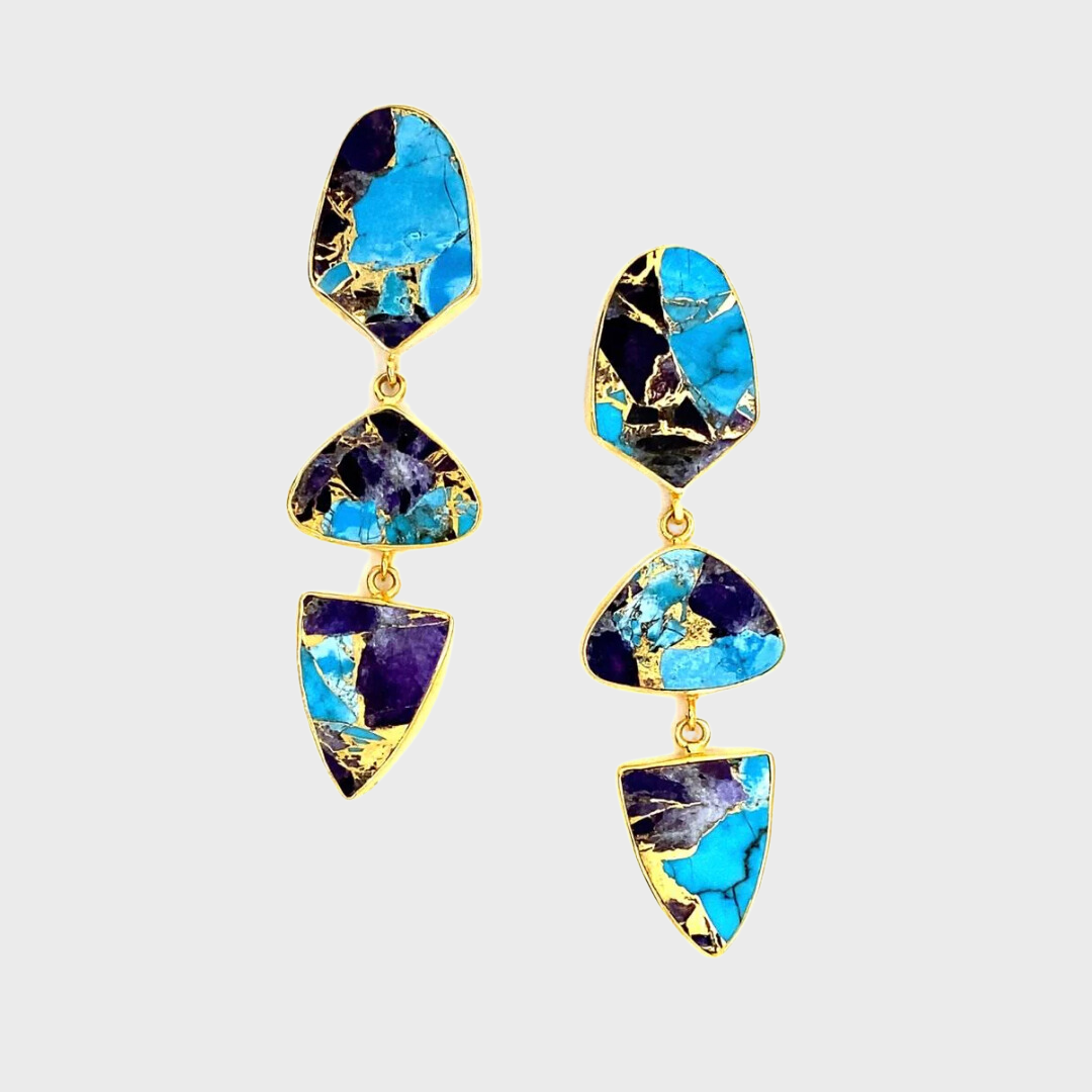 MUSES Sapphire Blue Collar Earrings