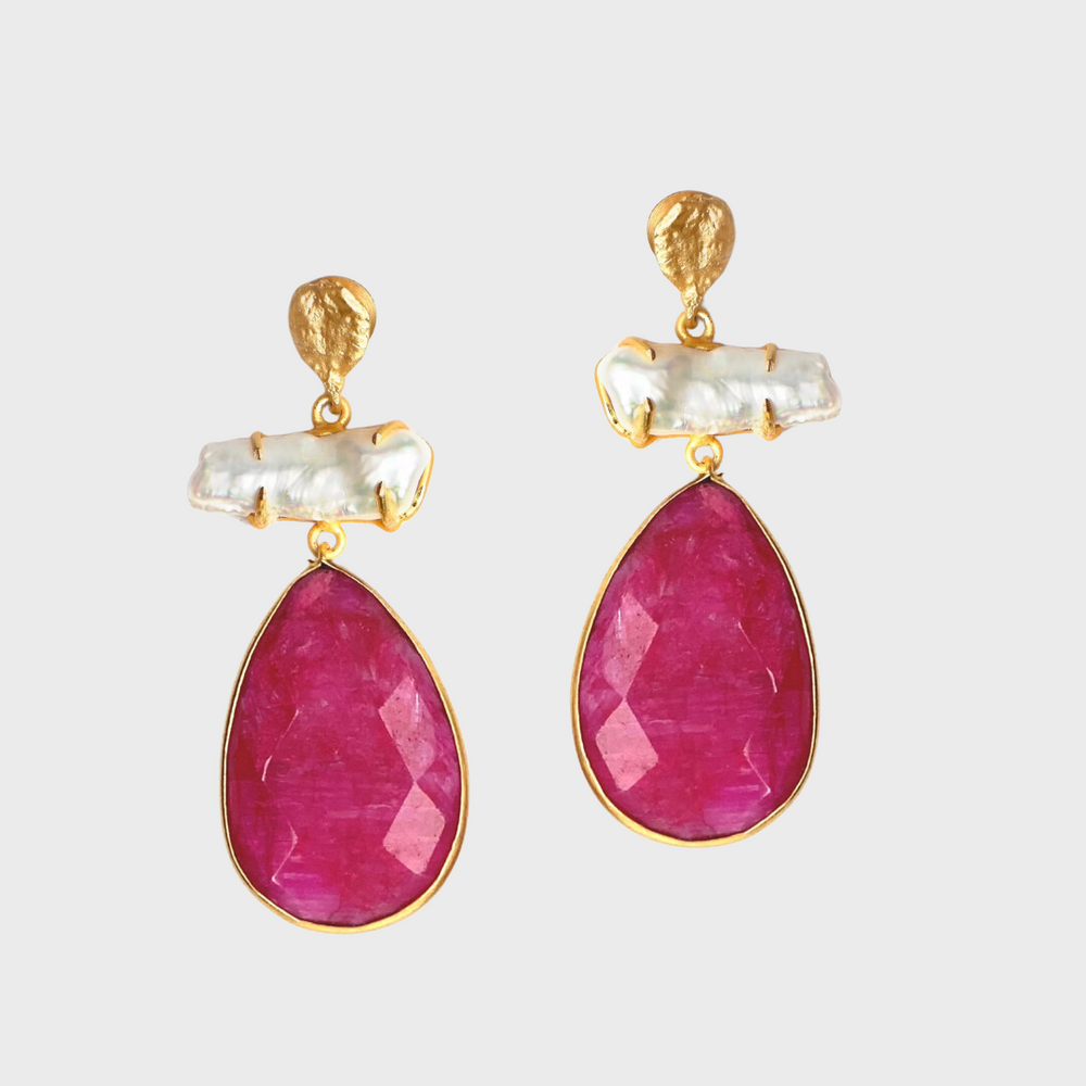 RHEA Ruby Earrings