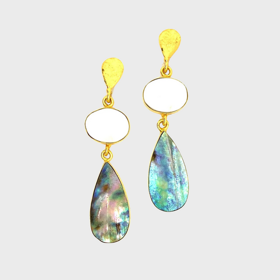 TAYGETE Mother of Pearl & Abalone Shell Earrings