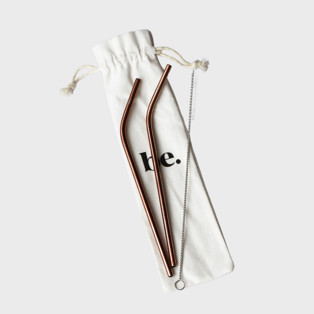 be. Rose Gold Reusable Metal Straws