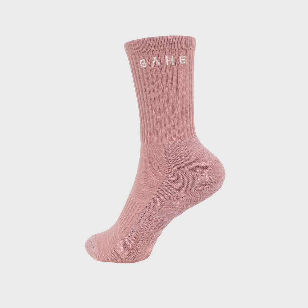 STUDIO GRIPPY CREW SOCKS MAUVE