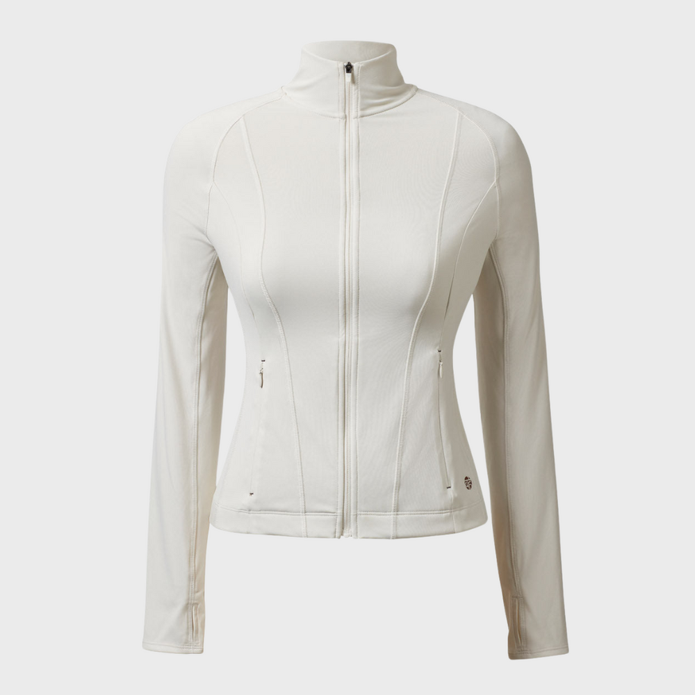 ATTUNE SEAMED ZIP THROUGH JACKET COCONUT