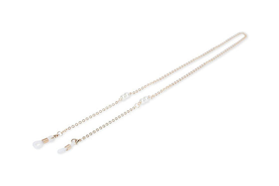 Chloe Gold Chain-Ivory White Beads