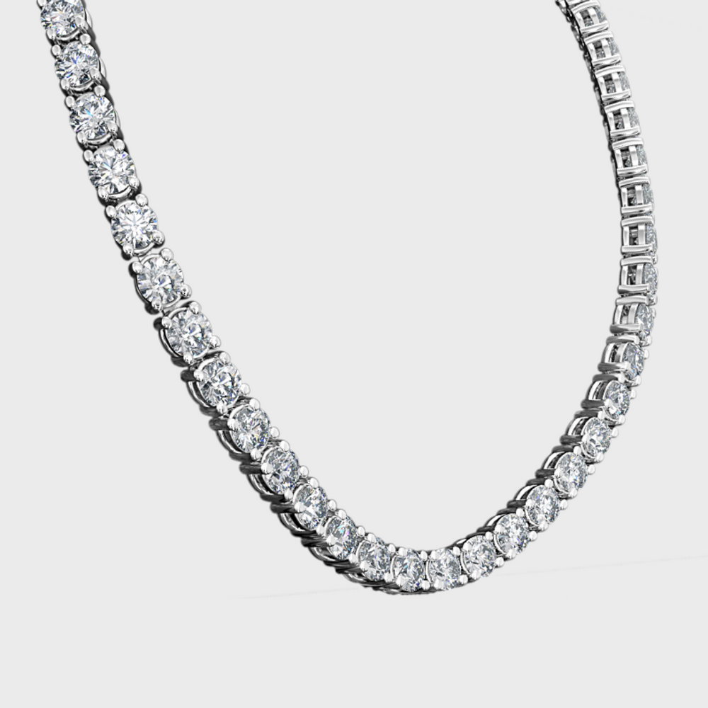 Round Tennis Diamond Necklace