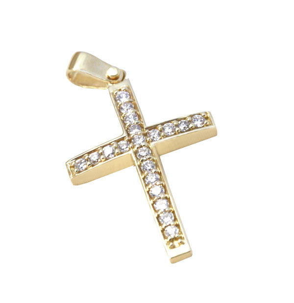 Cross Pendant Diamond Necklace - Yellow Gold